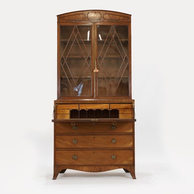 Lot 61 - A Regency mahogany secretaire bookcase