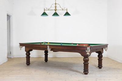 Lot 49 - A two-thirds-size mahogany-framed slate billiard table