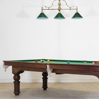 Lot 49 - A two-thirds-size mahogany-framed slate billiard table