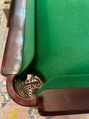 Lot 49 - A two-thirds-size mahogany-framed slate billiard table