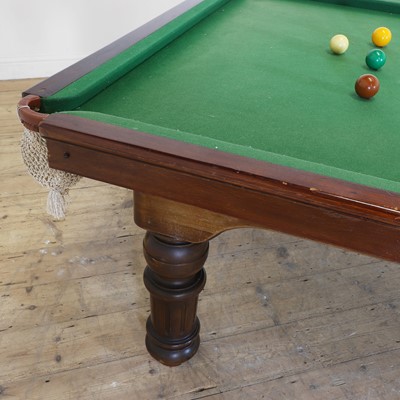 Lot 49 - A two-thirds-size mahogany-framed slate billiard table