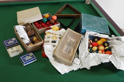 Lot 49 - A two-thirds-size mahogany-framed slate billiard table