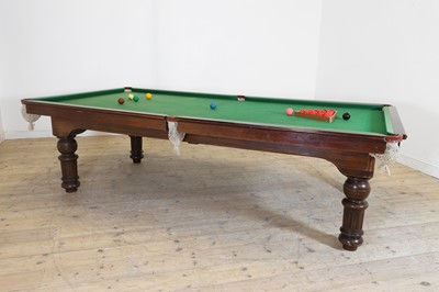 Lot 49 - A two-thirds-size mahogany-framed slate billiard table