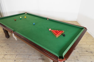 Lot 49 - A two-thirds-size mahogany-framed slate billiard table