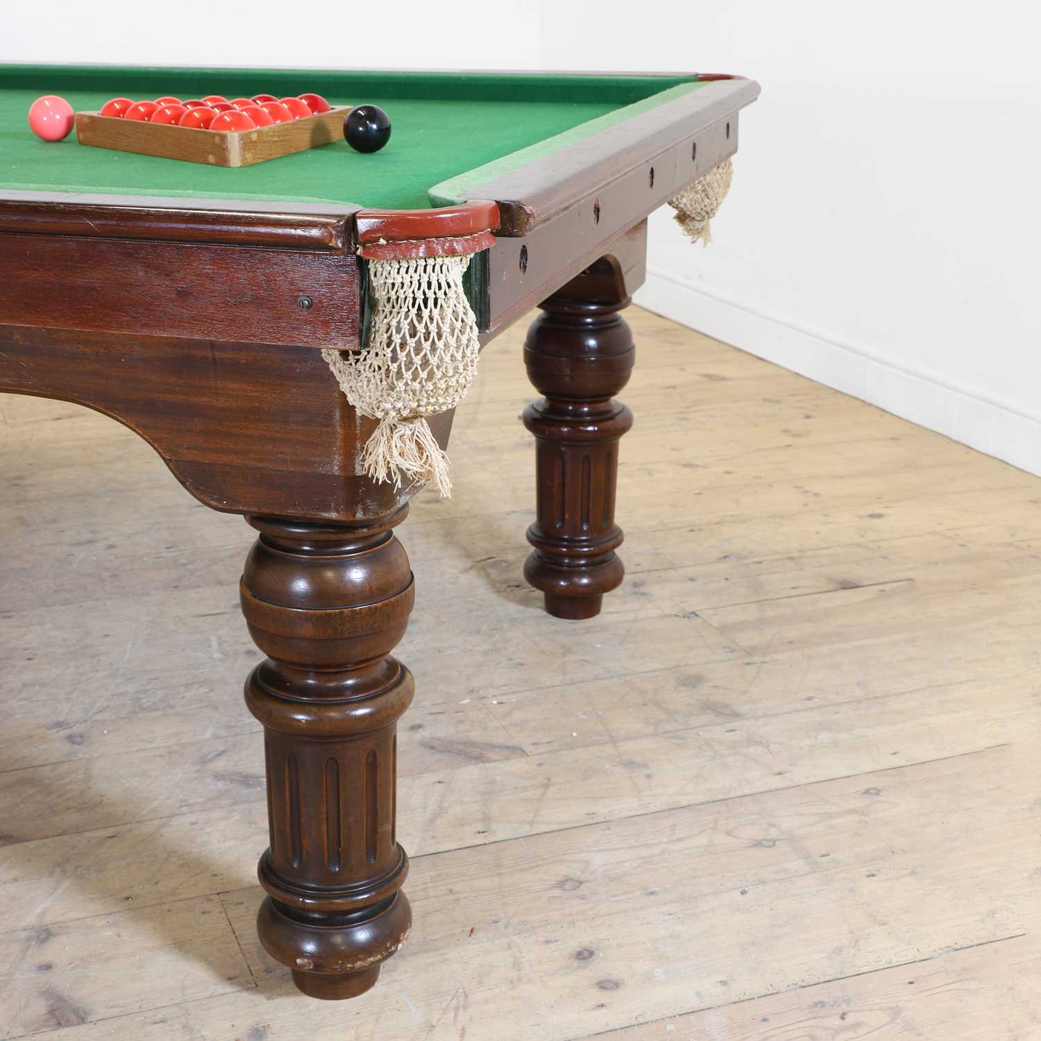 Lot 49 - A two-thirds-size mahogany-framed slate billiard table