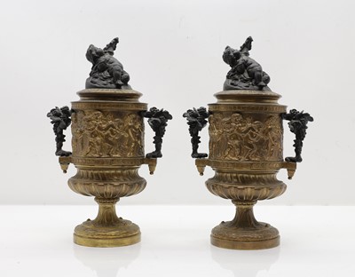 Lot 325 - A pair of marble and ormolu cassolettes