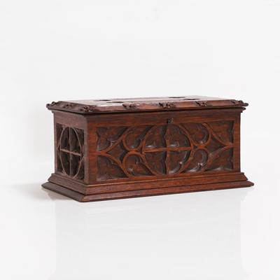 Lot 113 - A Victorian carved oak letter box