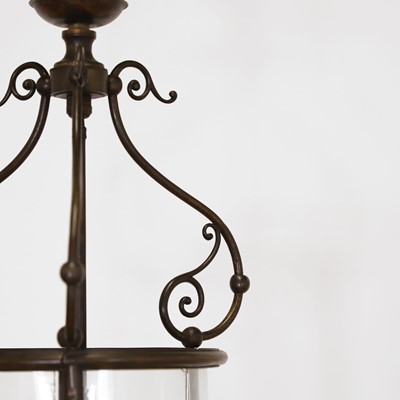 Lot 210 - A brass hall lantern