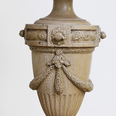 Lot 120 - A pair of painted slate table lamps