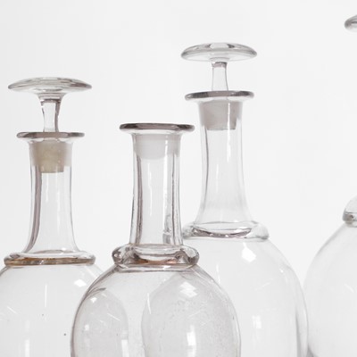 Lot 106 - A group of six glass decanters