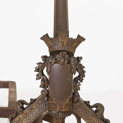 Lot 125 - A pair of large Gothic andirons