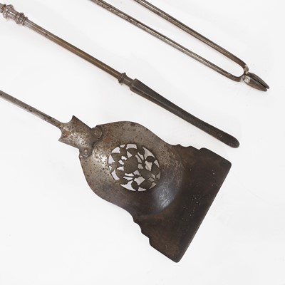 Lot 127 - A set of three George III fire irons