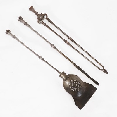Lot 127 - A set of three George III fire irons