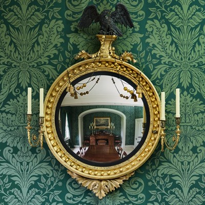 Lot A George III convex wall mirror