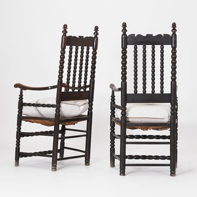 Lot 161 - A pair of beechwood elbow chairs