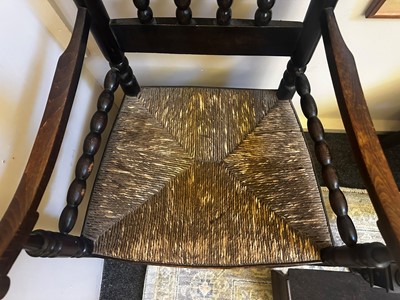 Lot 161 - A pair of beechwood elbow chairs