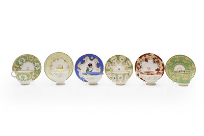 Lot 226 - A group of eleven Samuel Alcock porcelain tea cups and saucers