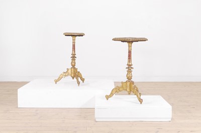 Lot 262 - A pair of Louis XV-style giltwood occasional tables