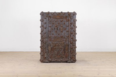 Lot 232 - A studded iron-clad hobnail safe by Perreymond of Marseille