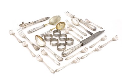 Lot 19 - A collection of French silver flatware