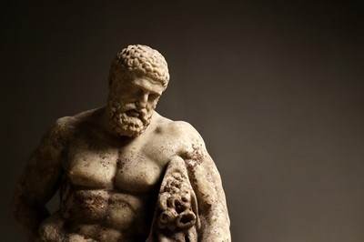 Lot 275 - A grand tour marble figure of the Farnese Hercules