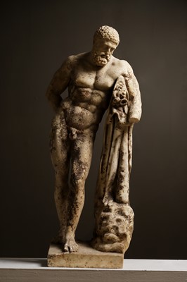 Lot 275 - A grand tour marble figure of the Farnese Hercules