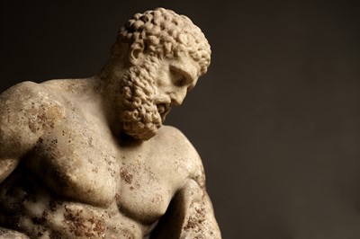 Lot 275 - A grand tour marble figure of the Farnese Hercules