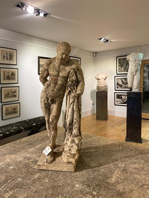 Lot 275 - A grand tour marble figure of the Farnese Hercules