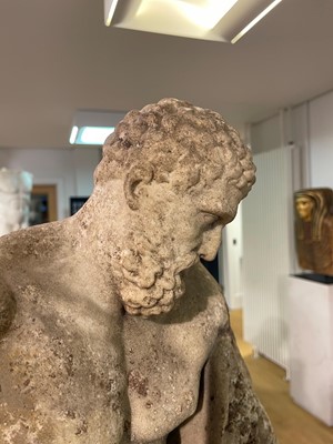 Lot 275 - A grand tour marble figure of the Farnese Hercules