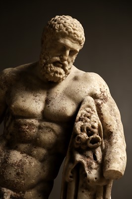 Lot 275 - A grand tour marble figure of the Farnese Hercules