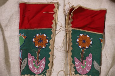 Lot 355 - A pair of Native American beaded felt leggings