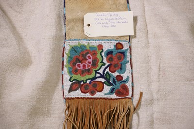 Lot 356 - A Native American beaded hide bag