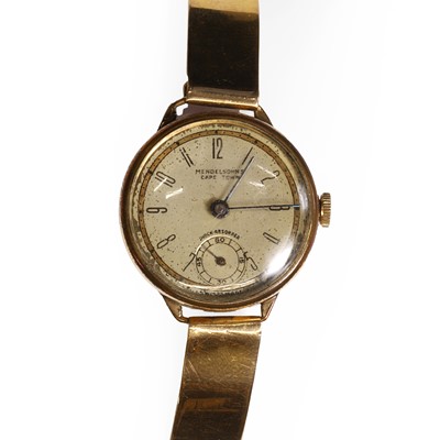 Lot 34R - A rolled gold mechanical watch with a gold bracelet