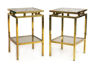 Lot 692 - A pair of modernist gilt-metal side tables