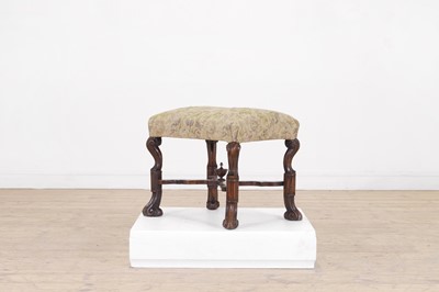 Lot 160 - A William and Mary-style walnut stool