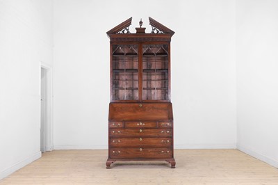 Lot 393 - A George III mahogany bureau bookcase