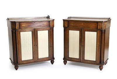 Lot 440 - A pair of Regency-style mahogany cabinets