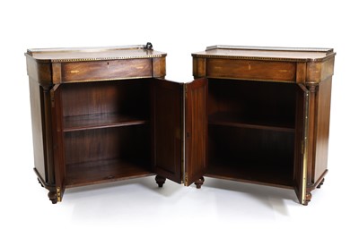 Lot 440 - A pair of Regency-style mahogany cabinets