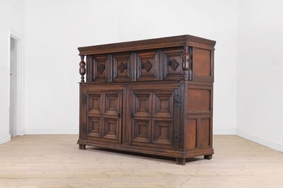 Lot 155 - A Charles II oak press cupboard