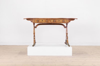 Lot 157 - A Regency burr elm, sycamore and ebony sofa table