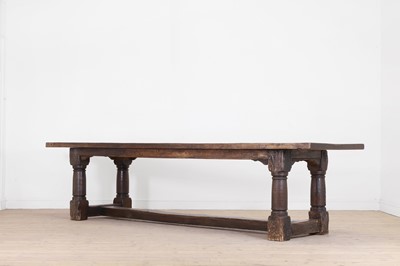 Lot 81 - An oak refectory table