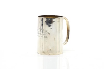 Lot 24 - A silver christening mug