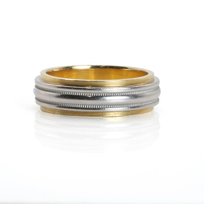 Lot 168 - An 18ct gold and platinum ring, by Tiffany and Co.