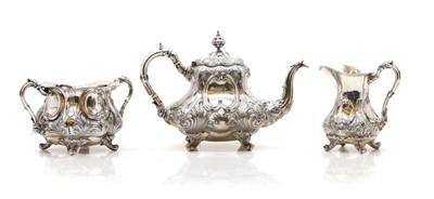 Lot 52 - A silver three piece tea service