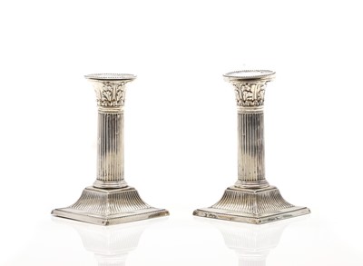 Lot 20A - A pair of Victorian silver dwarf candlesticks