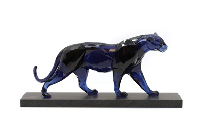 Lot 222 - A Swarovski crystal glass leopard