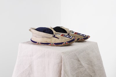 Lot 318 - A pair of Native American beaded moccasins