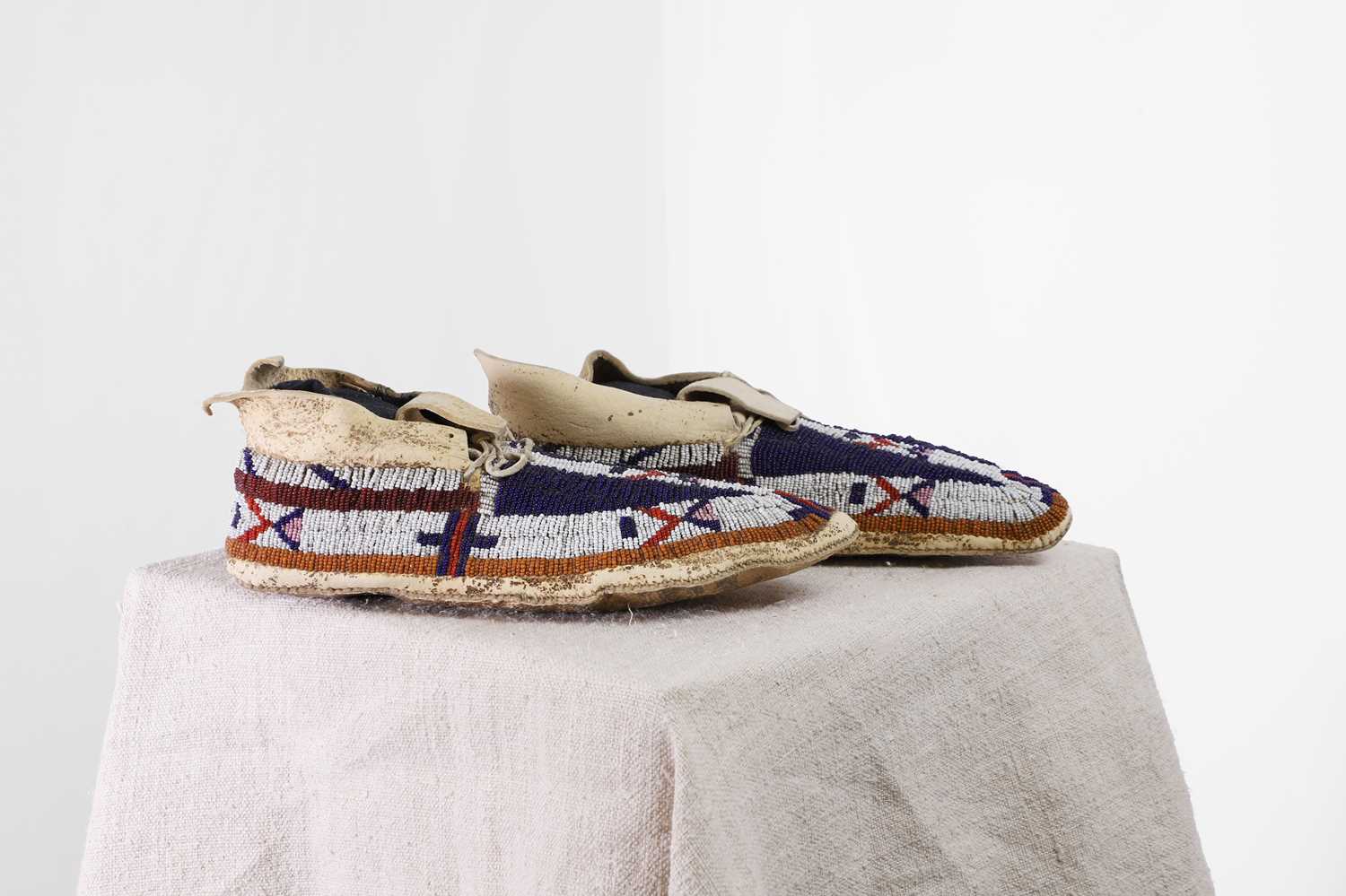 Lot 357 - A pair of Native American beaded moccasins