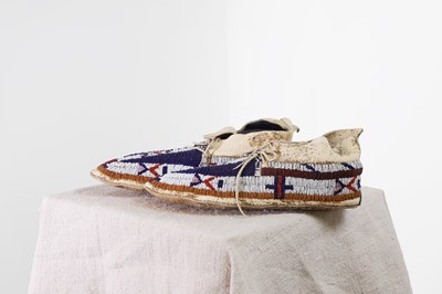 Lot 357 - A pair of Native American beaded moccasins