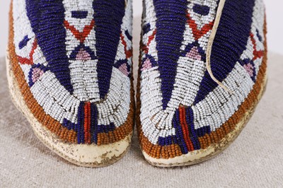 Lot 357 - A pair of Native American beaded moccasins